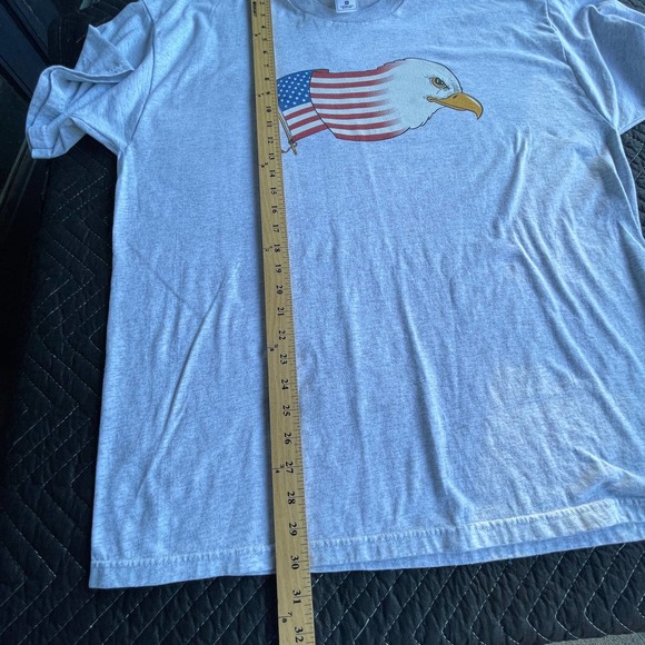 Vintage 911 Shirt Adult 2X XXL Gray Eagle Patriotic Flag Tribute Short Sleeve - Picture 9 of 10